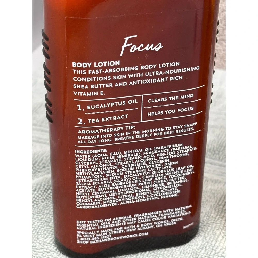 Bath & Body Works Aromatherapy Focus Eucalyptus Tea Lotion & Body Wash‎ Set